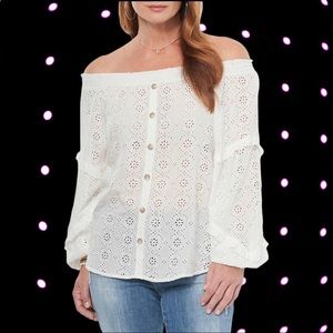 Democracy Eyelet Top